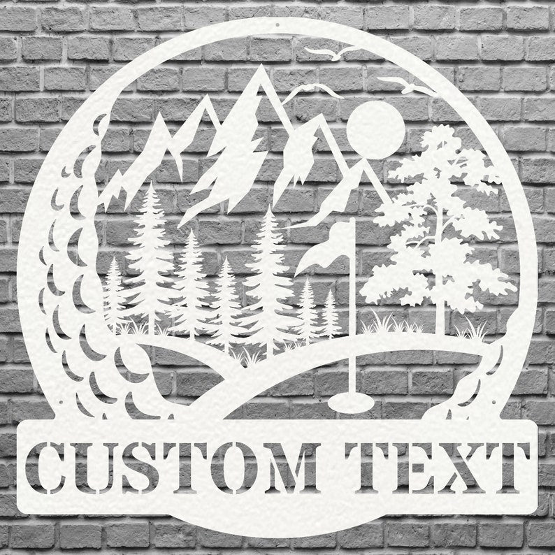 Custom Metal Golf Club Sign, Black Sports Metal Wall Art