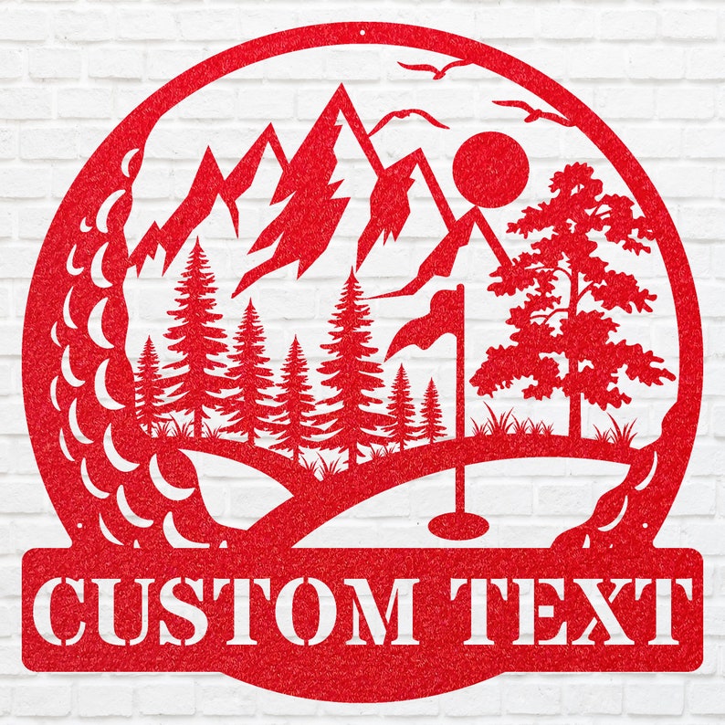 Custom Metal Golf Club Sign, Black Sports Metal Wall Art