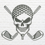 Golf Metal Skull Wall Art, aser Cut Metal Wall Art for Golf Player