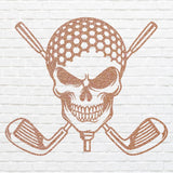 Golf Metal Skull Wall Art, aser Cut Metal Wall Art for Golf Player
