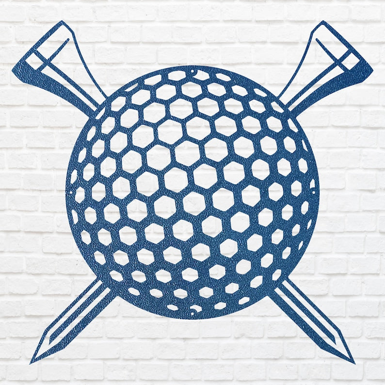 Golf Tee Ball Metal Wall Art, Sports Ball Gift for Golf Player,