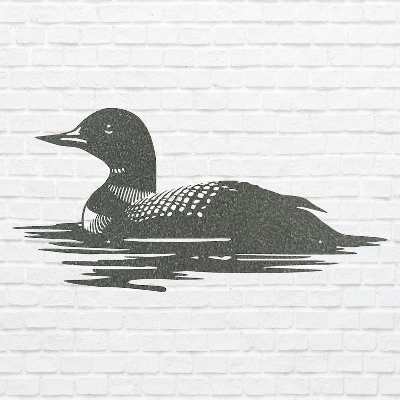 Loon Wall Art, Loon in Water Lake Metal Wall Art Farmhouse Decor