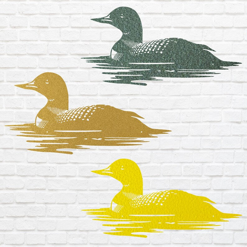 Loon Wall Art, Loon in Water Lake Metal Wall Art Farmhouse Decor