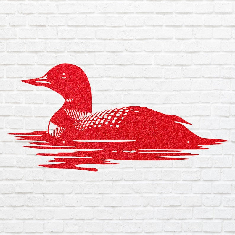 Loon Wall Art, Loon in Water Lake Metal Wall Art Farmhouse Decor
