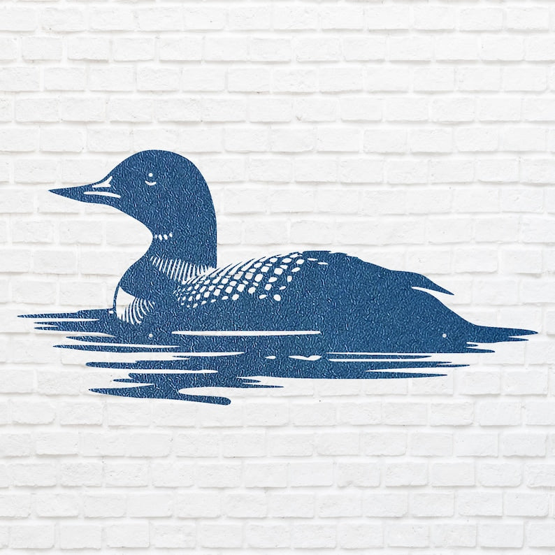 Loon Wall Art, Loon in Water Lake Metal Wall Art Farmhouse Decor