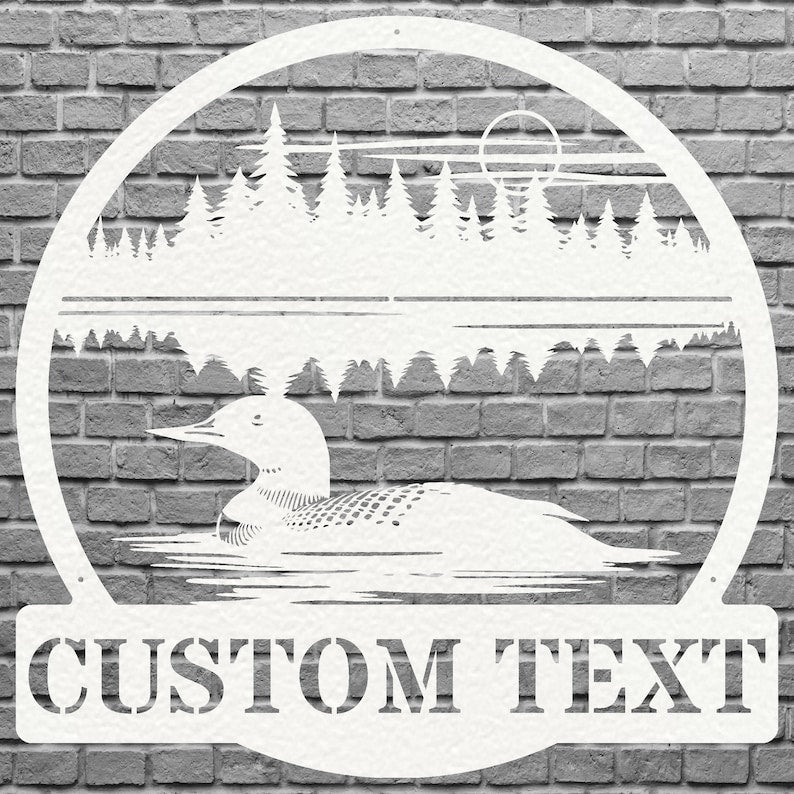 Personalized Loon Wall Art, Loon Art Lake House Metal Sign