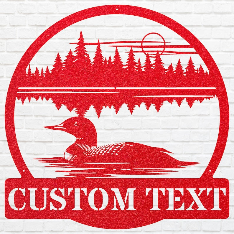 Personalized Loon Wall Art, Loon Art Lake House Metal Sign