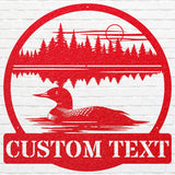 Personalized Loon Wall Art, Loon Art Lake House Metal Sign