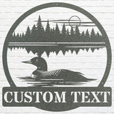 Personalized Loon Wall Art, Loon Art Lake House Metal Sign