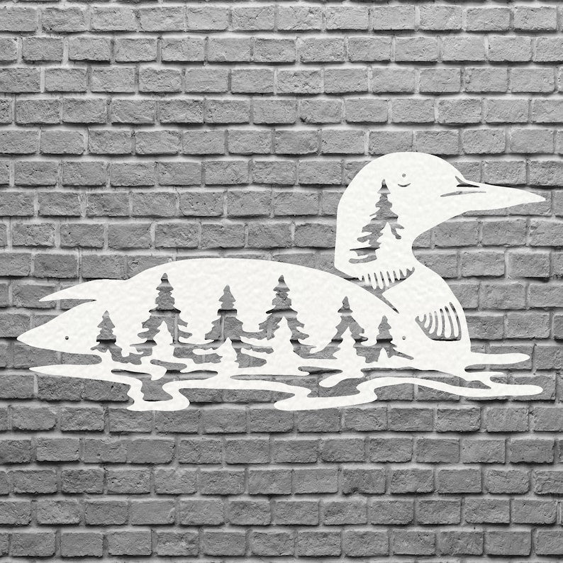 Loon Metal Wall Art, Wildlife Bird Wall Art Farmhouse Decor