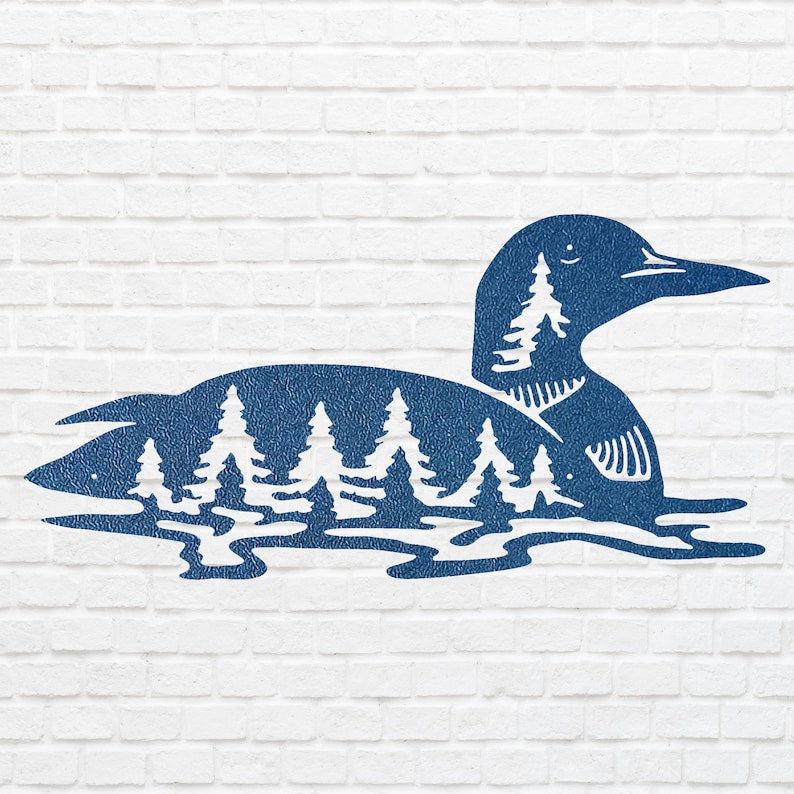 Loon Metal Wall Art, Wildlife Bird Wall Art Farmhouse Decor