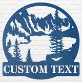 Mountain Lake Sign Custom Metal Wall Art, Mountain Metal Art