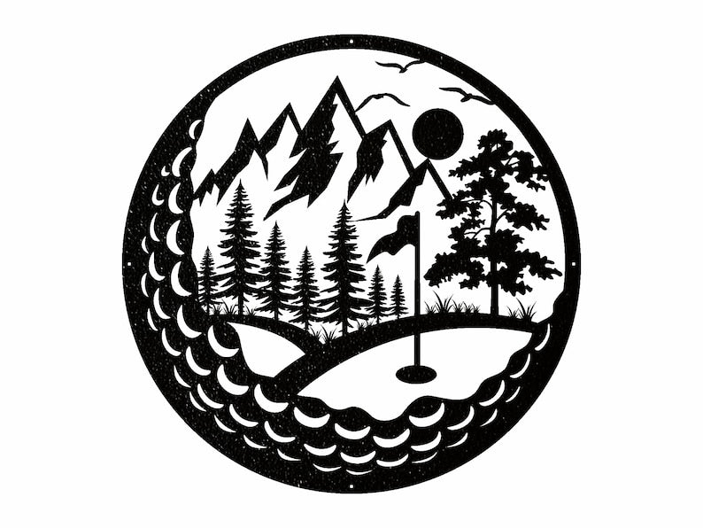 Metal Golf Wall Art, Laser Cut Decorative Wall Metal Art