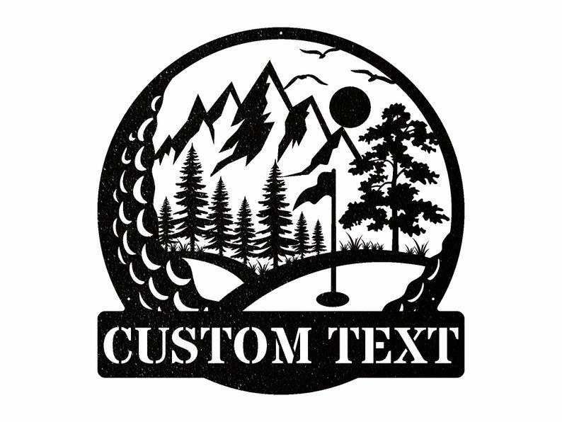 Custom Metal Golf Club Sign, Black Sports Metal Wall Art