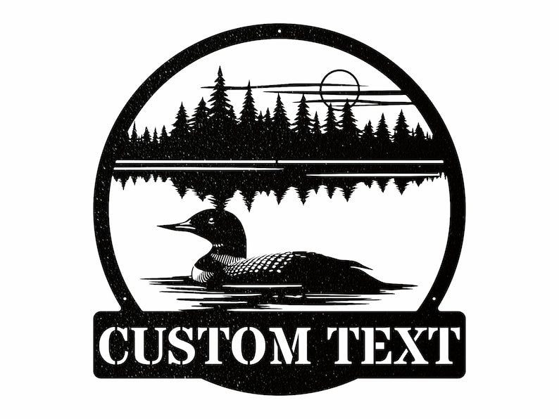 Personalized Loon Wall Art, Loon Art Lake House Metal Sign