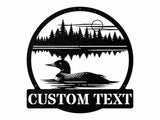 Personalized Loon Wall Art, Loon Art Lake House Metal Sign