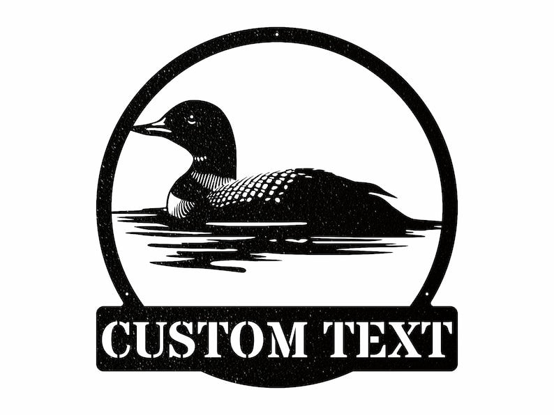 Loon Swimming Art, Custom Metal Sign for Bird Lover