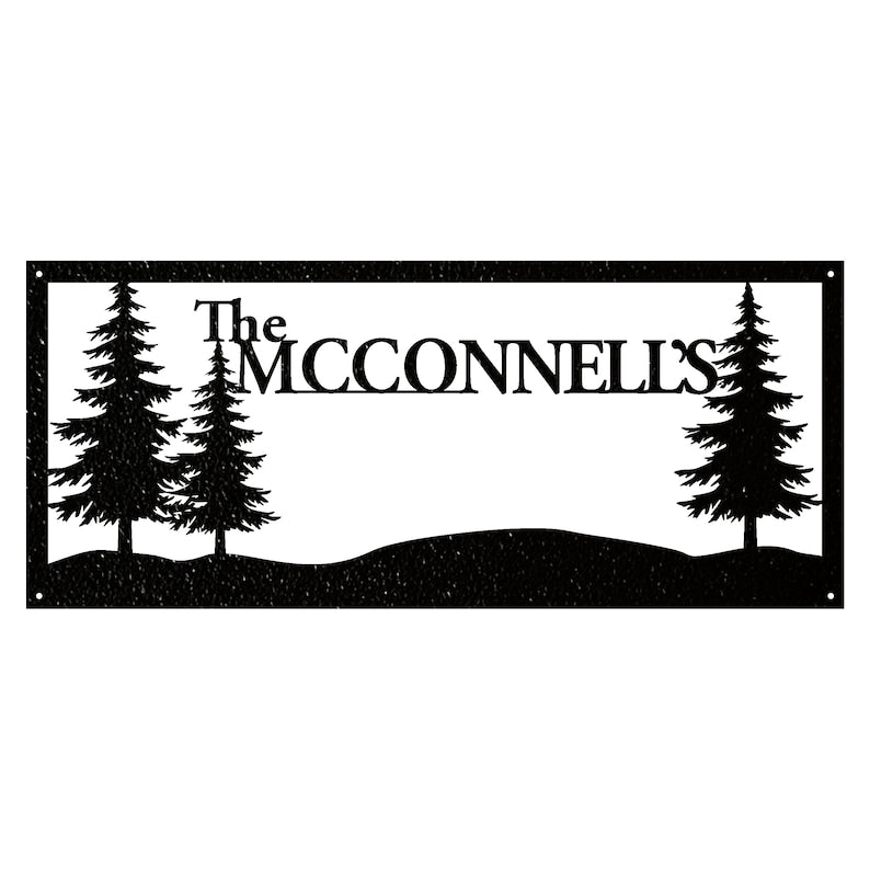 Family Tree Custom Name and Metal Address Sign, Outdoor Metal Wall Art