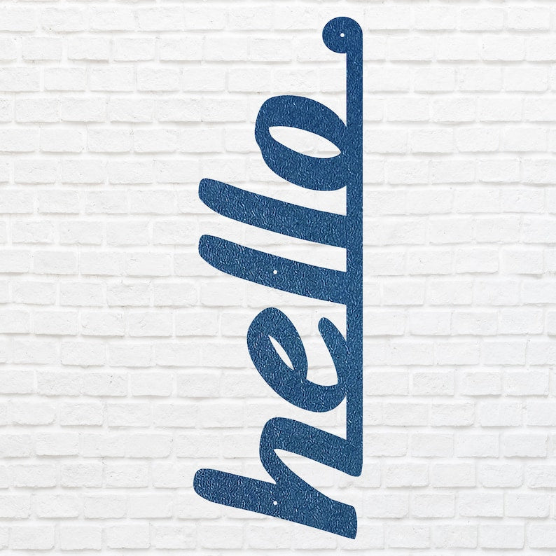 Hello Sign Metal Wall Art for Home Decor, Metal Door Sign