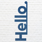 Vertical Hello Sign Metal Wall Art, Front Door Sign