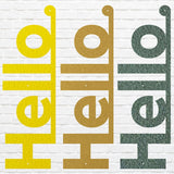 Vertical Hello Sign Metal Wall Art, Front Door Sign