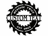Woodshop Sign Custom Metal Wall Art, Outdoor Woodshop Decor