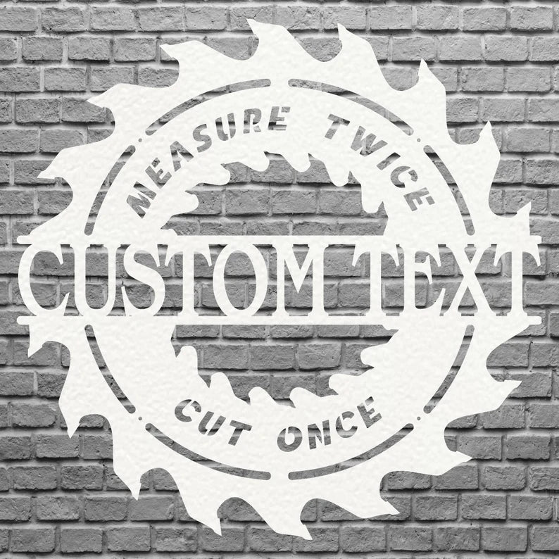 Woodshop Sign Custom Metal Wall Art, Outdoor Woodshop Decor