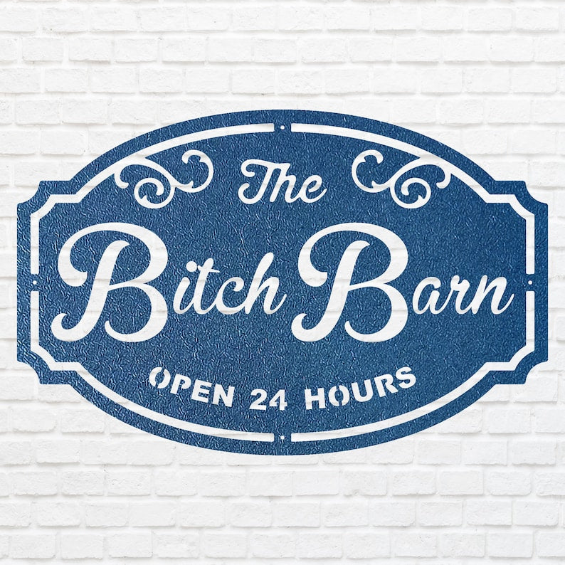 Custom Metal Bar Signs - Laser Cut Metal Monogram Sign