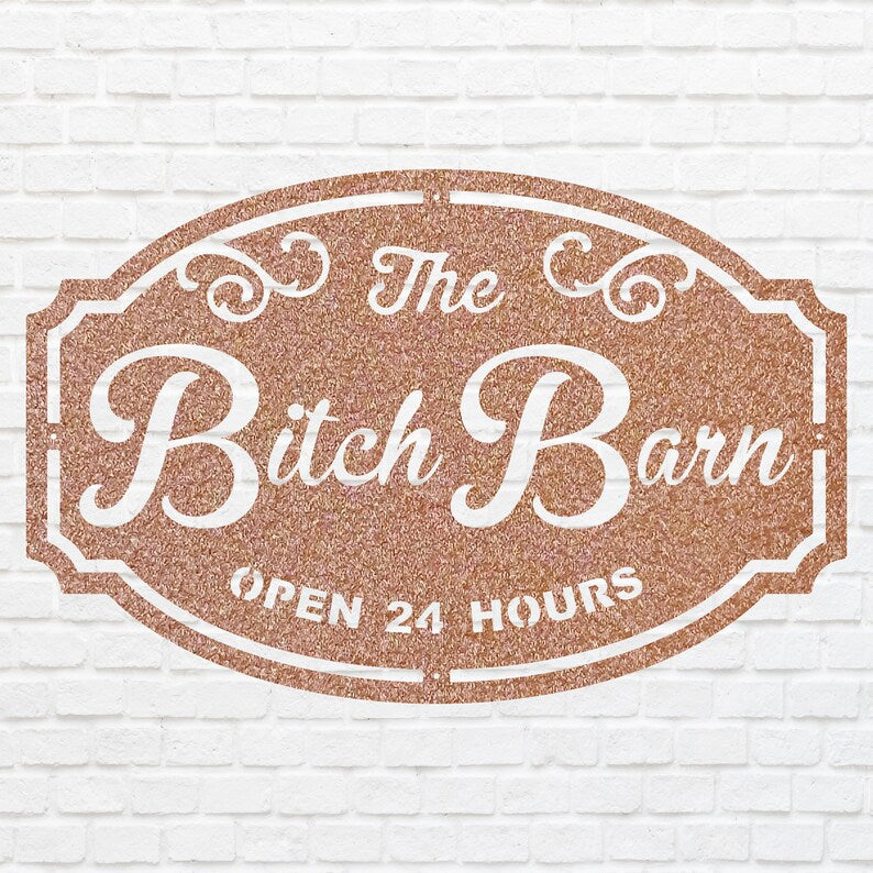 Custom Metal Bar Signs - Laser Cut Metal Monogram Sign