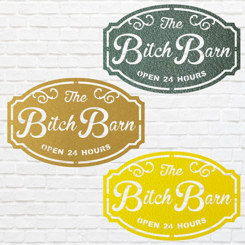 Custom Metal Bar Signs - Laser Cut Metal Monogram Sign