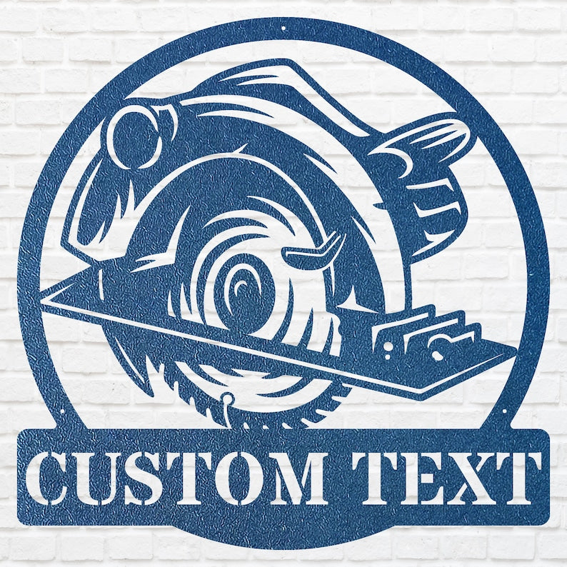 Circular Saw Metal Sign for Outdoor Decor, Custom Metal Sign