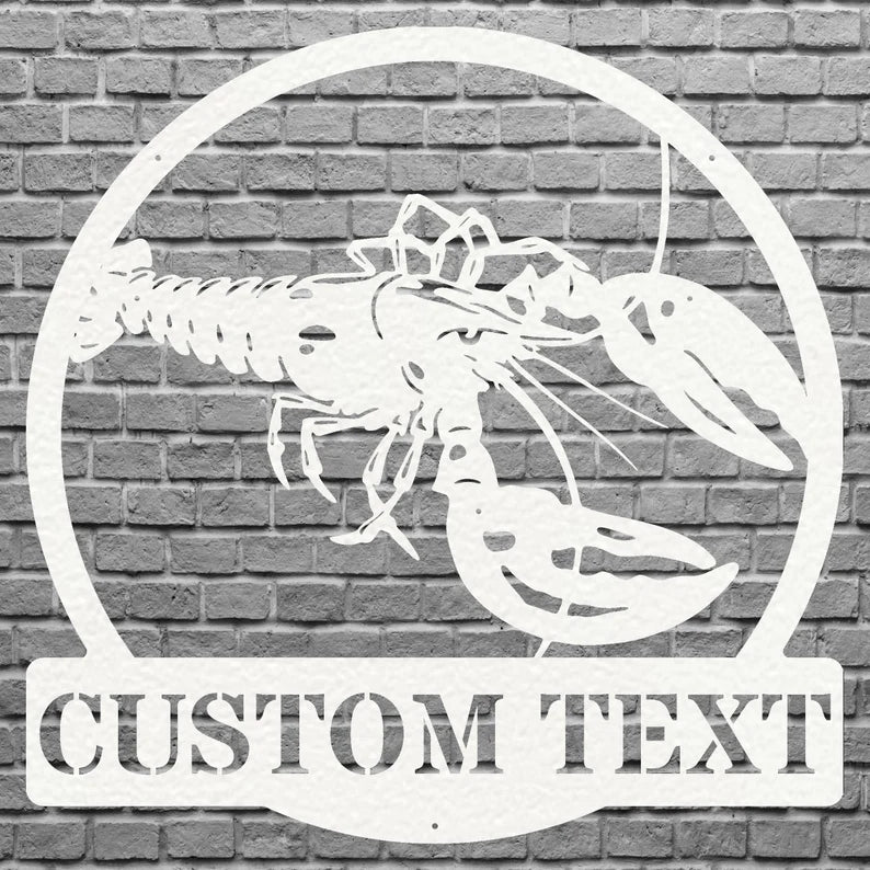Lobster Wall Art Custom Metal Sign, Personalized Lobster Metal Wall Art, Above Bed Custom Wall Decor, Modern Metal Artwork