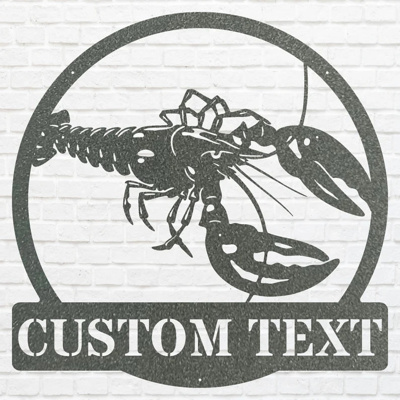 Lobster Wall Art Custom Metal Sign, Personalized Lobster Metal Wall Art, Above Bed Custom Wall Decor, Modern Metal Artwork