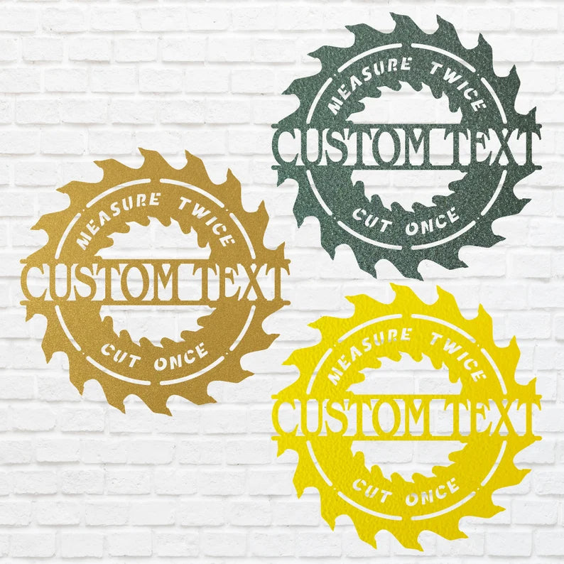 Woodshop Sign Custom Metal Wall Art, Outdoor Woodshop Decor