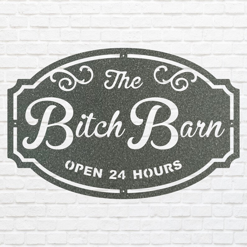 Custom Metal Bar Signs - Laser Cut Metal Monogram Sign