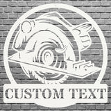 Circular Saw Metal Sign for Outdoor Decor, Custom Metal Sign