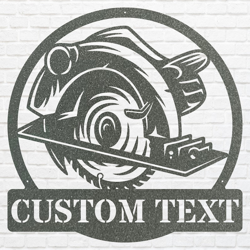 Circular Saw Metal Sign for Outdoor Decor, Custom Metal Sign