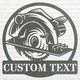 Circular Saw Metal Sign for Outdoor Decor, Custom Metal Sign