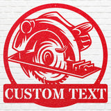 Circular Saw Metal Sign for Outdoor Decor, Custom Metal Sign