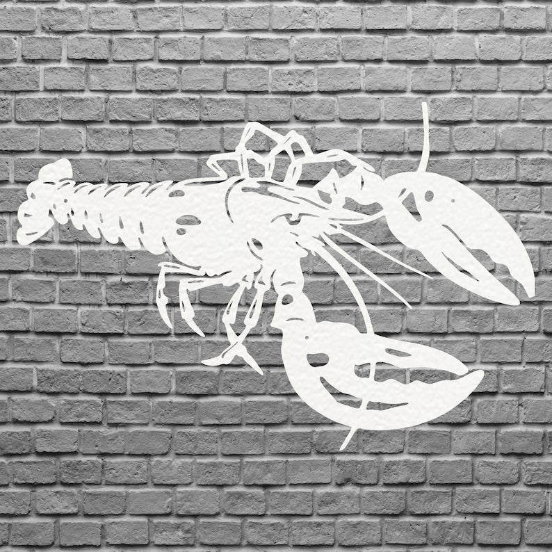 Metal Lobster Wall Art - Laser Cut Decorative Metal Wall Art