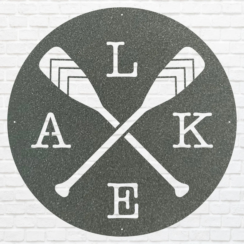 Lake Metal Wall Art, Boat Paddles Round Metal Wall Art, Lake House Metal Wall Decor, Metal Paddles Housewarming Gift