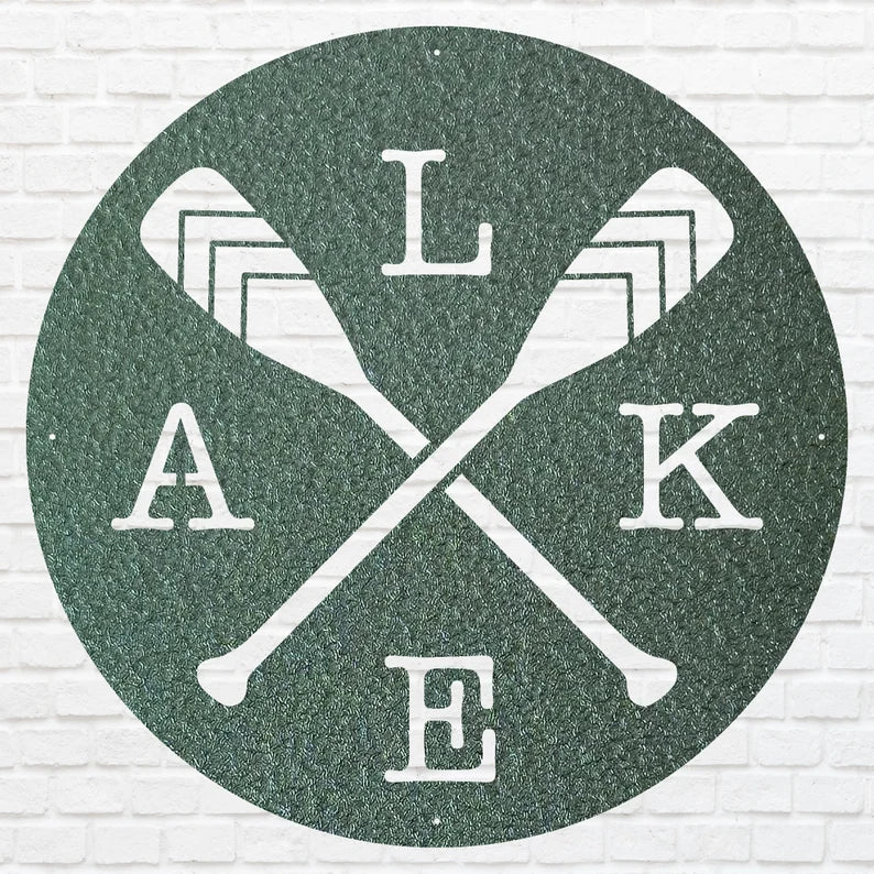 Lake Metal Wall Art, Boat Paddles Round Metal Wall Art, Lake House Metal Wall Decor, Metal Paddles Housewarming Gift