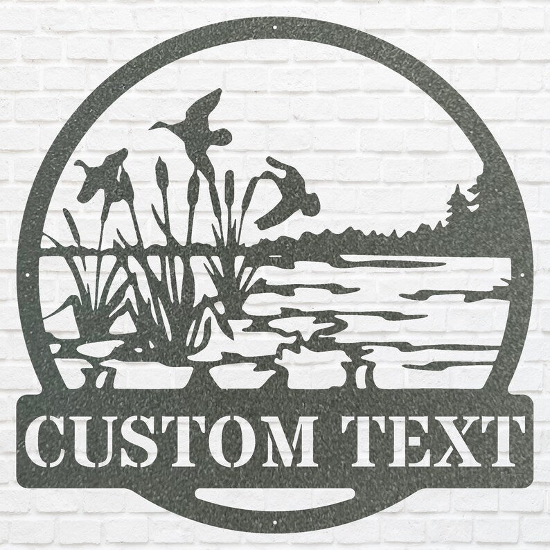 Custom Metal Wall Art, Round Outdoor Wall Art, Laser Cut Ducks Flying Metal Art, Metal Wall Hangings, Housewarming Gift