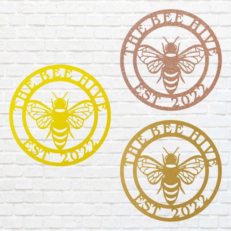 Honey Bee Metal Art, Round Honey Bee Wall Art, Laser Cut Wall Hanging Art, The Bee Hive Wall Decor, Farmhouse Wall Decor