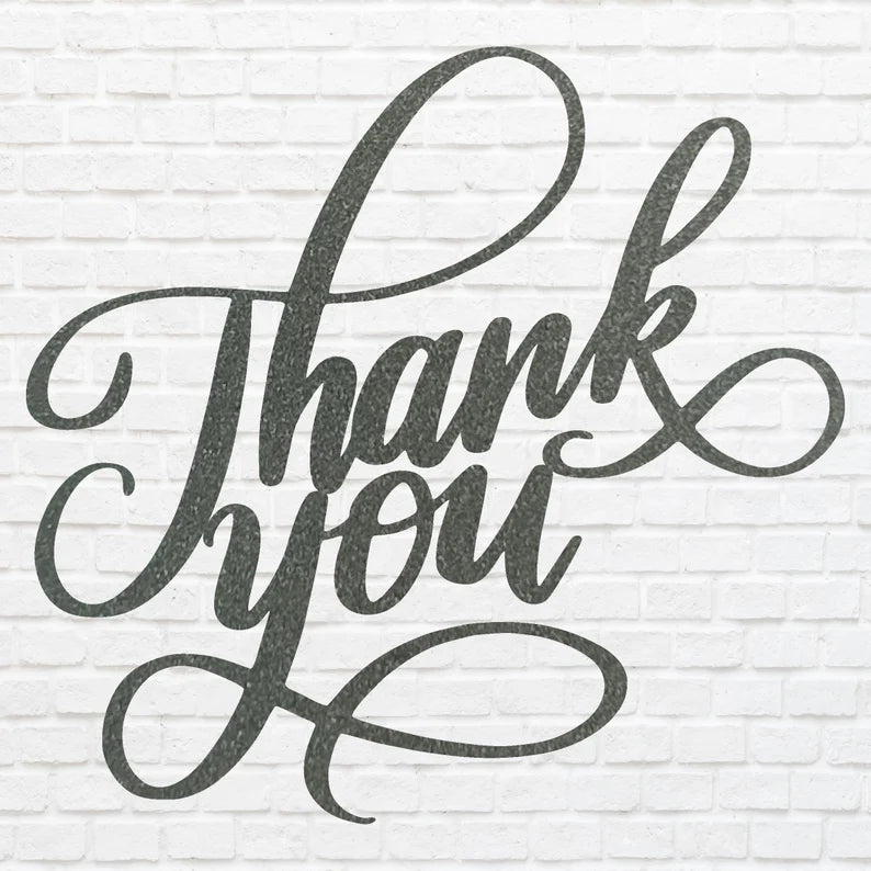 Thank You Metal Sign, Laser Cut Thank You Heart Metal Wall Art, Modern Living Room Wall Art, Thank You Housewarming Gift