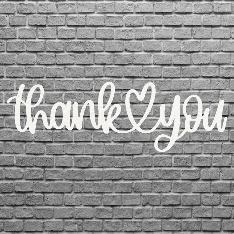 Thank You Metal Wall Art, Thank You Heart Metal Sign, Laser Cut Metal Wall Art, Modern Home Decor, Housewarming Gift