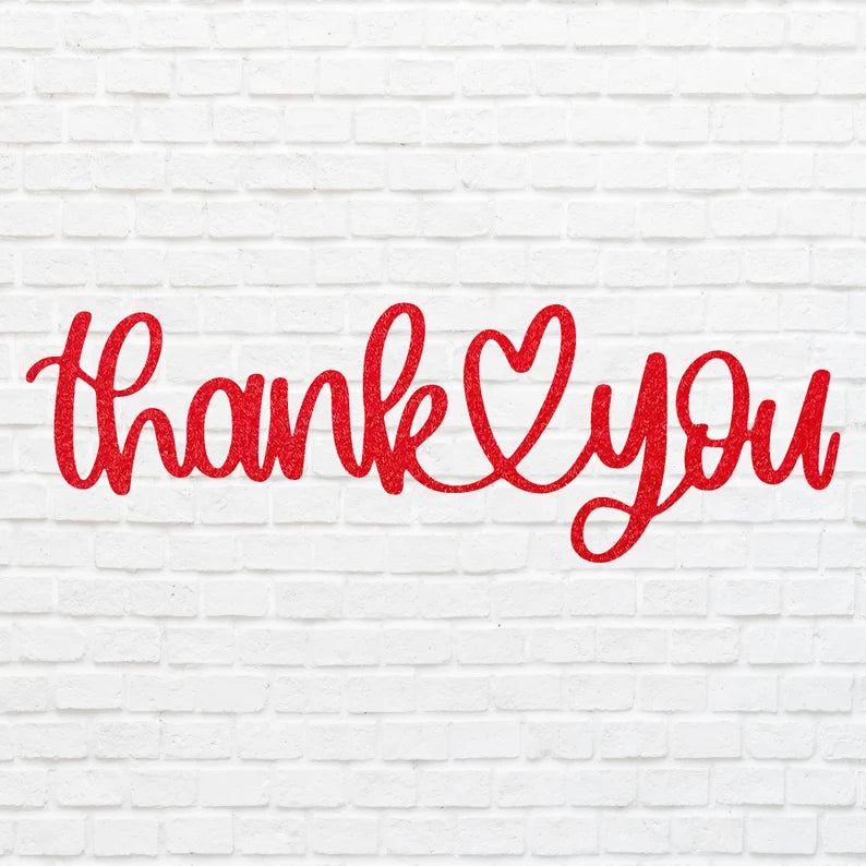 Thank You Metal Wall Art, Thank You Heart Metal Sign, Laser Cut Metal Wall Art, Modern Home Decor, Housewarming Gift