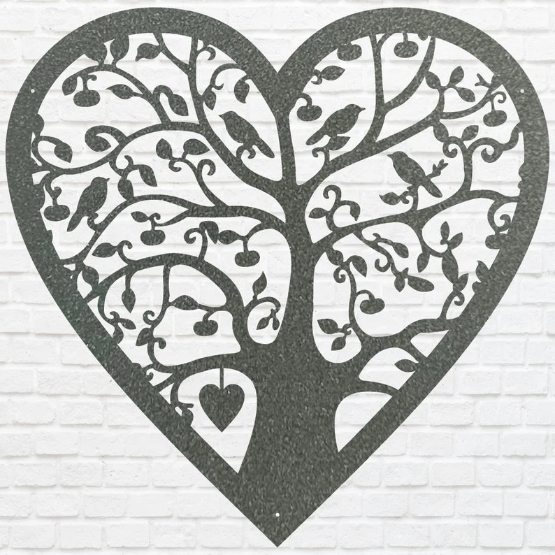 Heart Tree Of Life Art, Metal Tree Of Life Wall Art, Metal Nature Wall Art, Home Office Tree Of Life Decor, Nature Lover Gift
