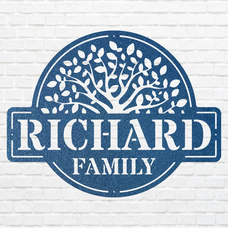 Metal Tree Of Life Family Name Sign, Custom Metal Name Sign, Metal Tree Wall Decor, Metal Tree Of Life Nature Lover Gift