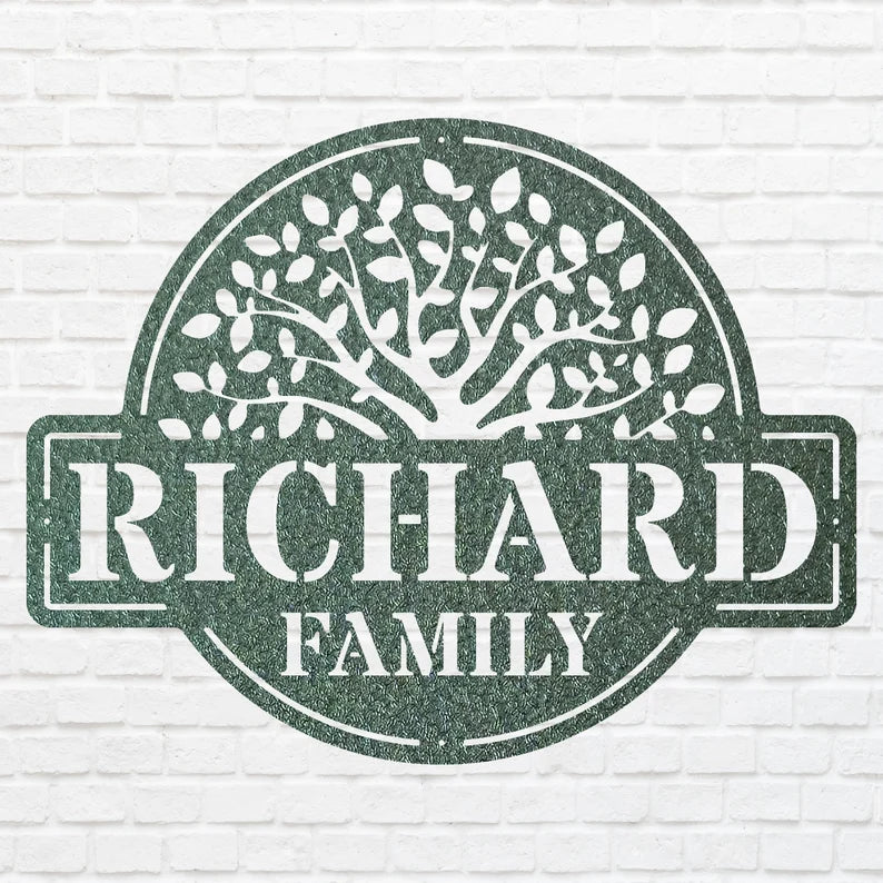 Metal Tree Of Life Family Name Sign, Custom Metal Name Sign, Metal Tree Wall Decor, Metal Tree Of Life Nature Lover Gift
